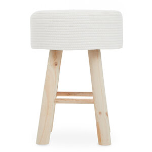 Lentigo White Cotton Rope Stool