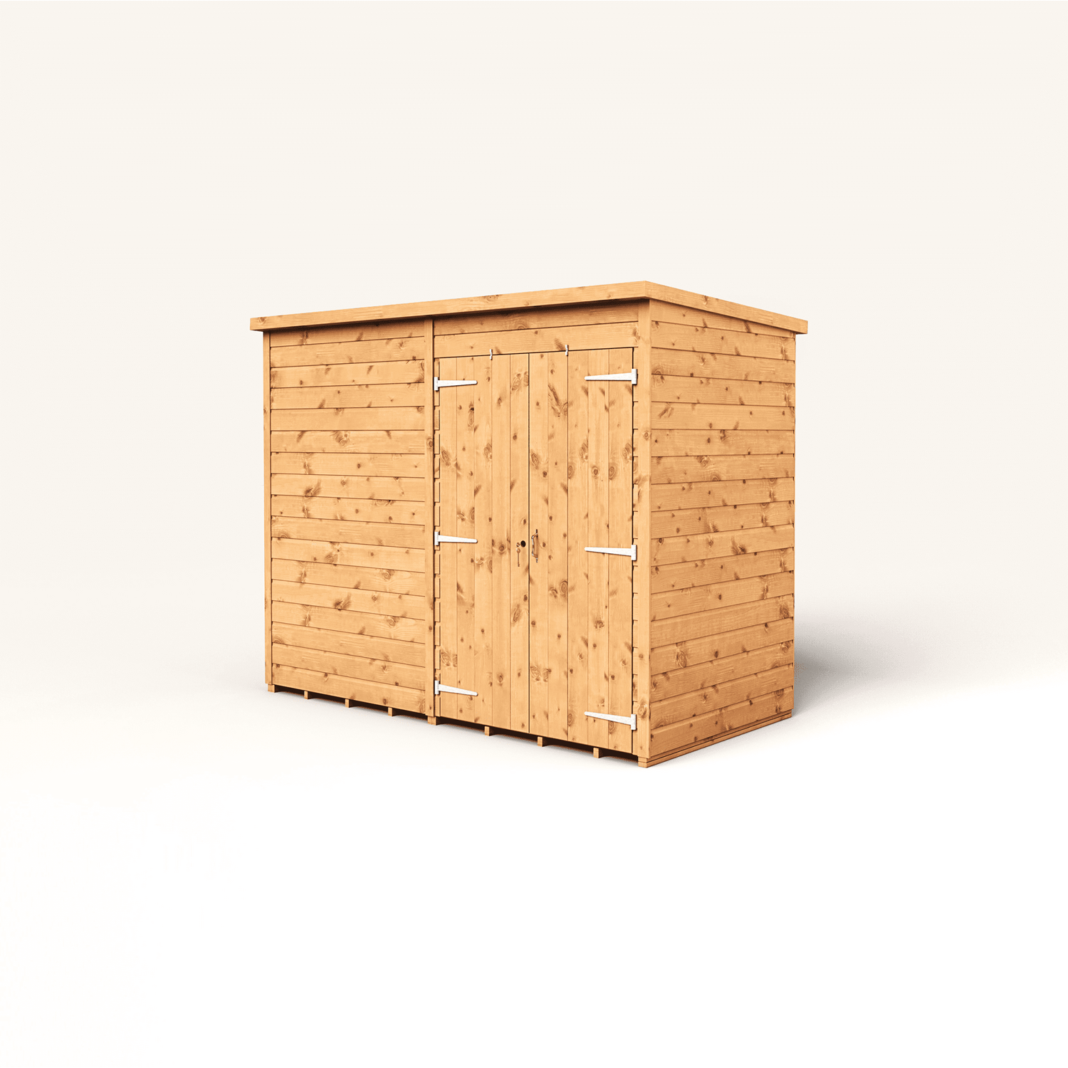 Empire 8x4 Modular Pent Garden Shed with a Double Door - Brown