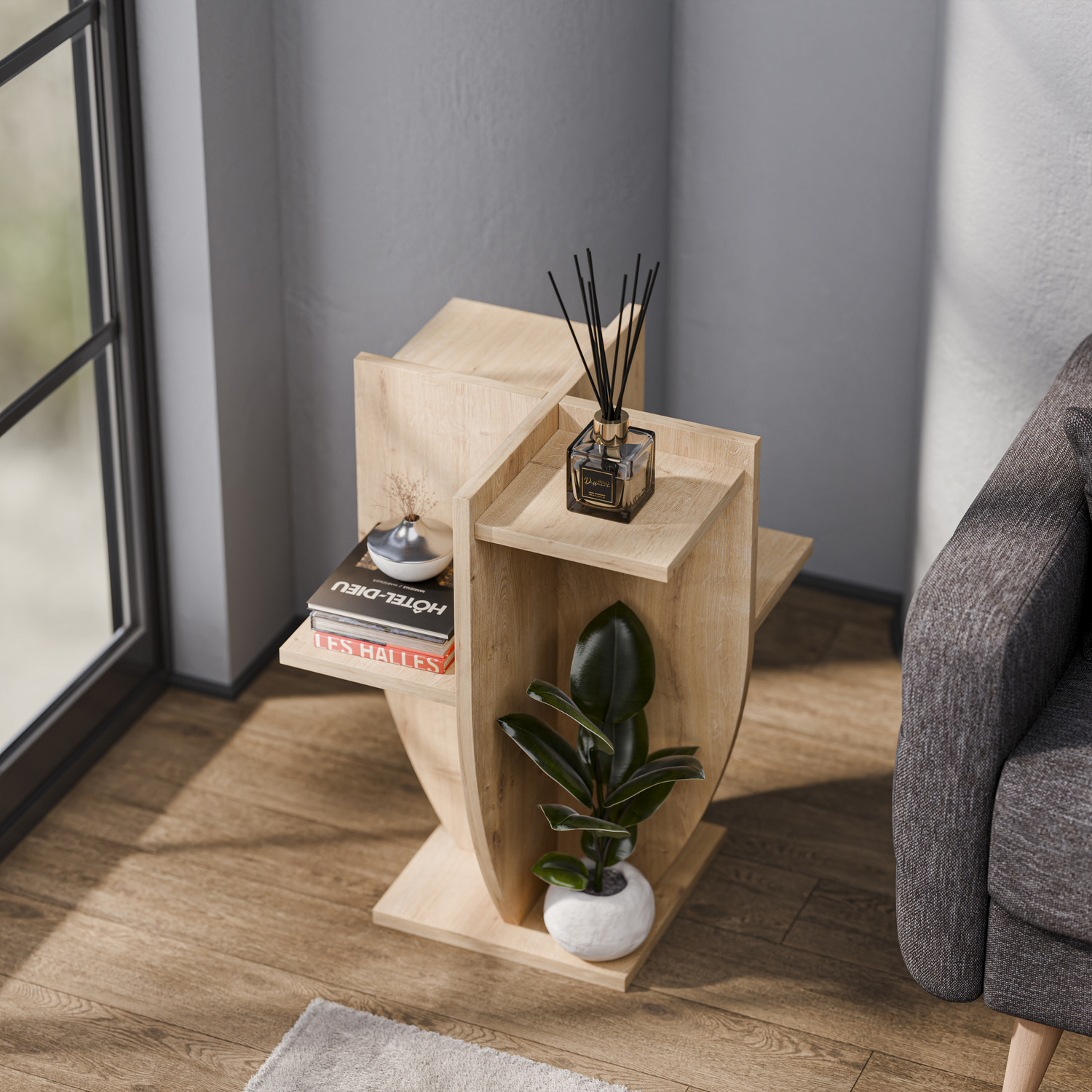 Ceki Plant Stand - Oak