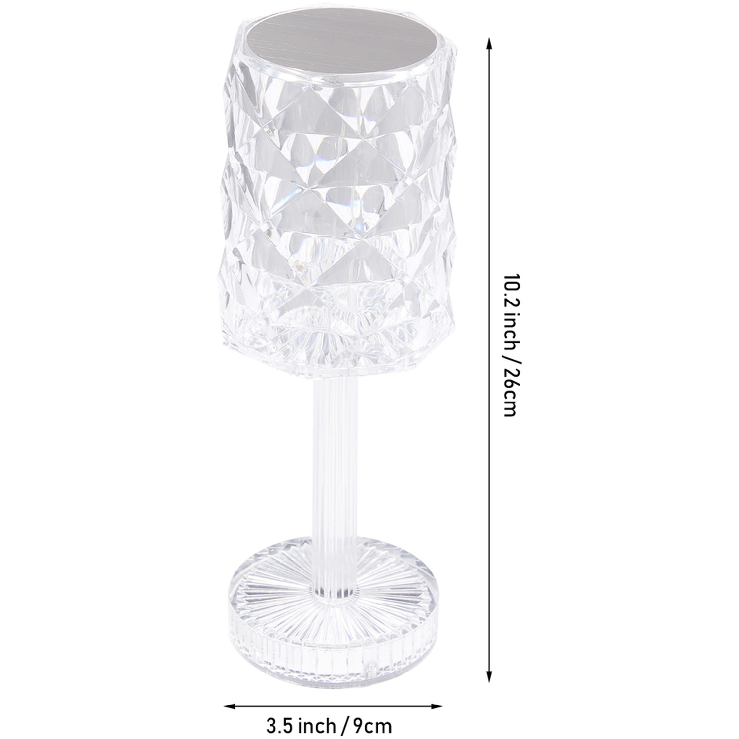 Crystal RGB LED Table Lamp Remote Control - Transparent / 26cm