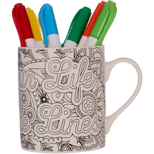 Colour Your Life Outside The Lines Colour In Mugs