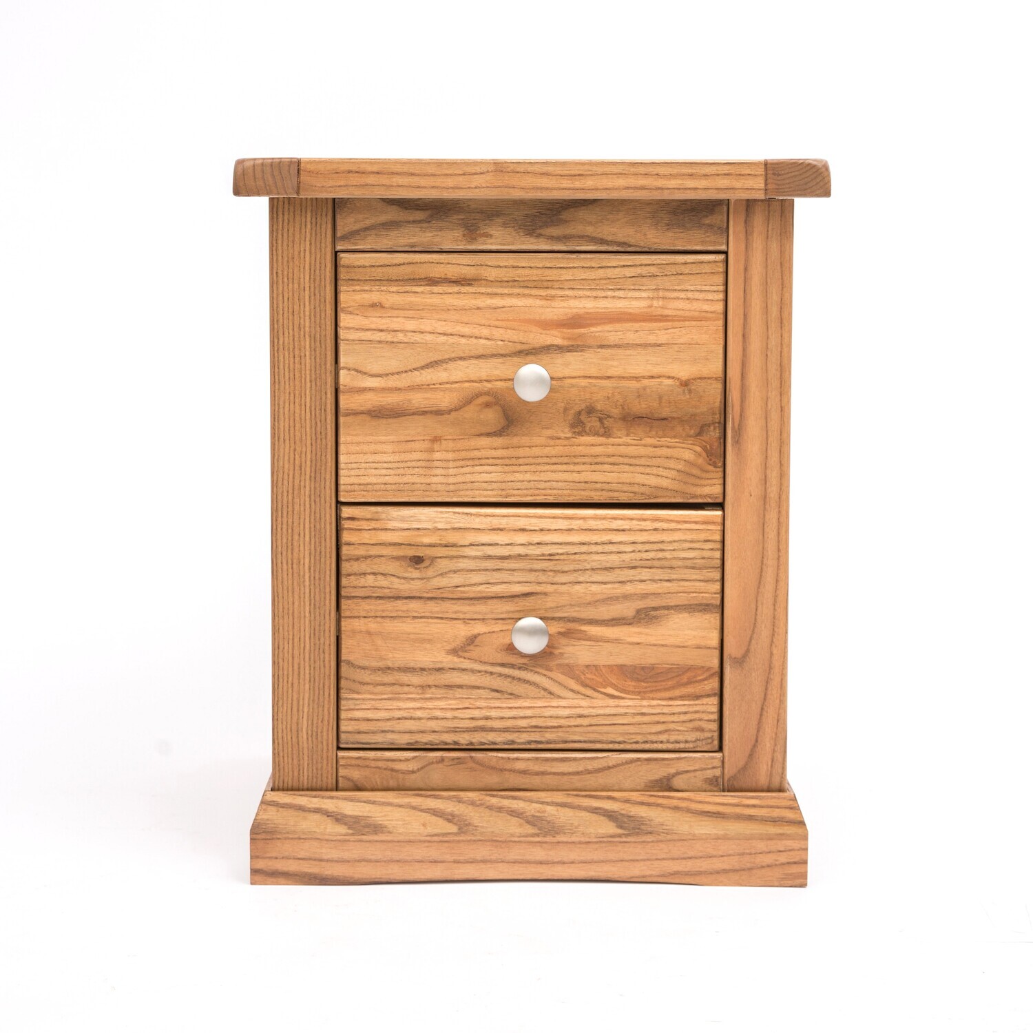 Cabinet Bits Salerno 2 Drawer Bedside Table - Light Wood / Fixed Top