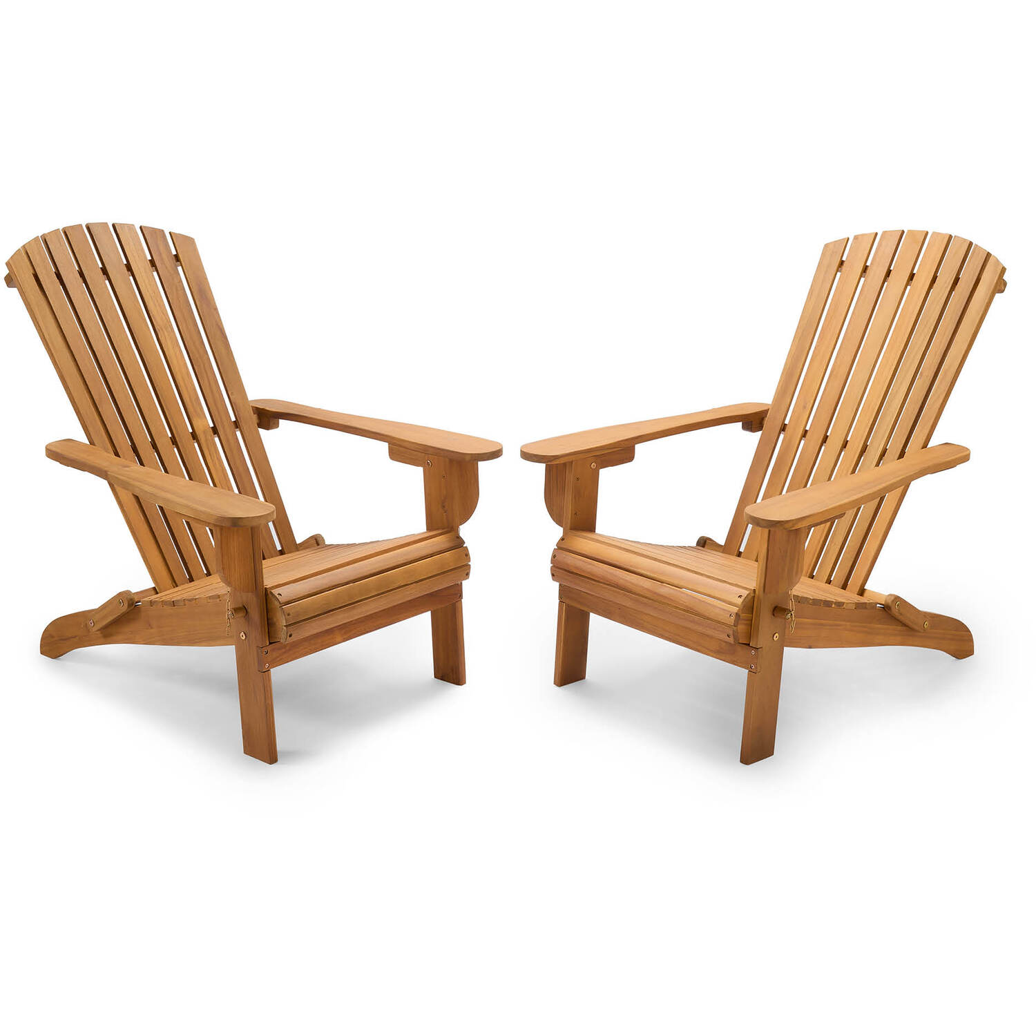 Folding Adirondack Garden Chair With Oiled Finish - Natural 2