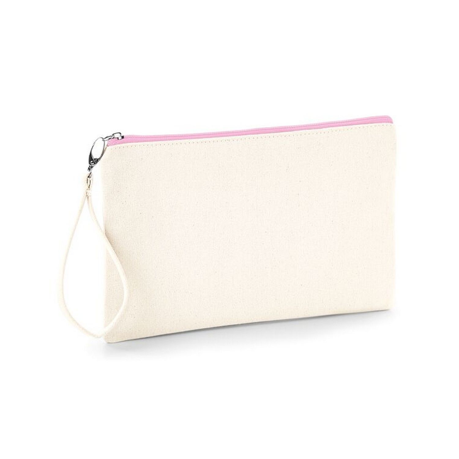 Westford Mill Canvas Wristlet Pouch - Natural/Pink
