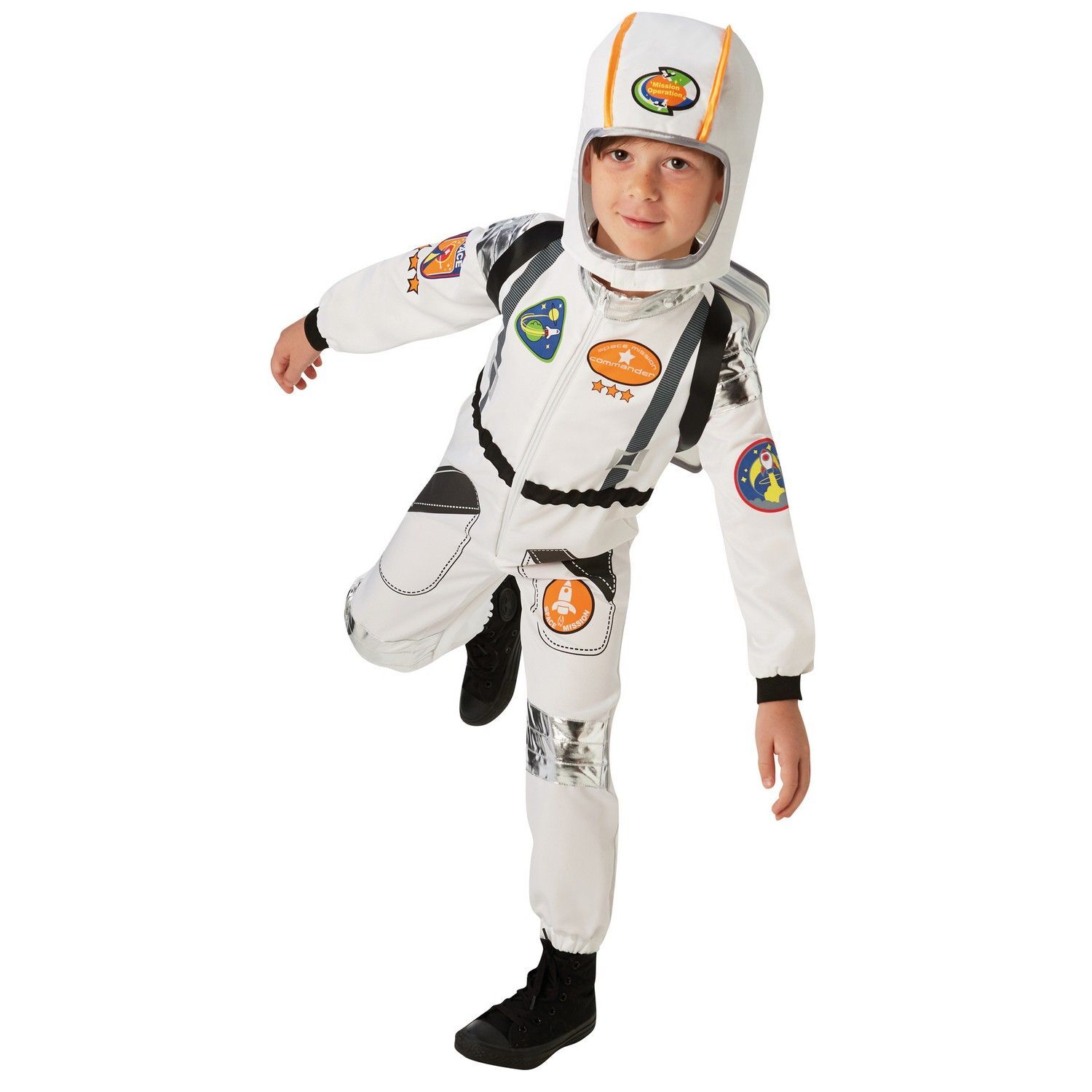 Bristol Novelty Childrens/Kids Astronaut Costume Set - White/Black / 7-8 Years