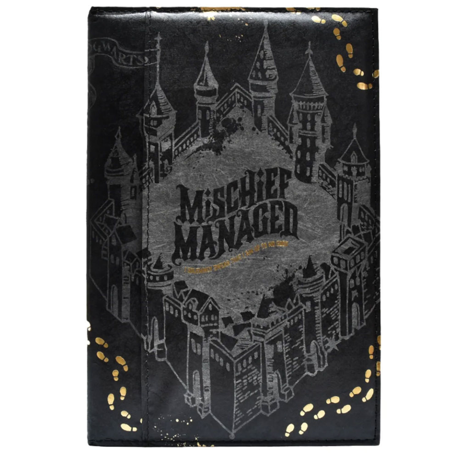 Harry Potter Marauders Map Pocket Notebook - Black/Grey/Gold