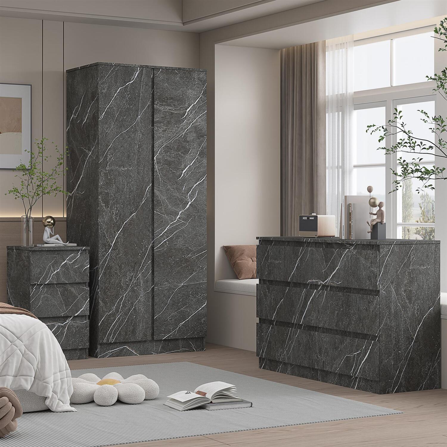 Zita Marble Effect Bedroom Set