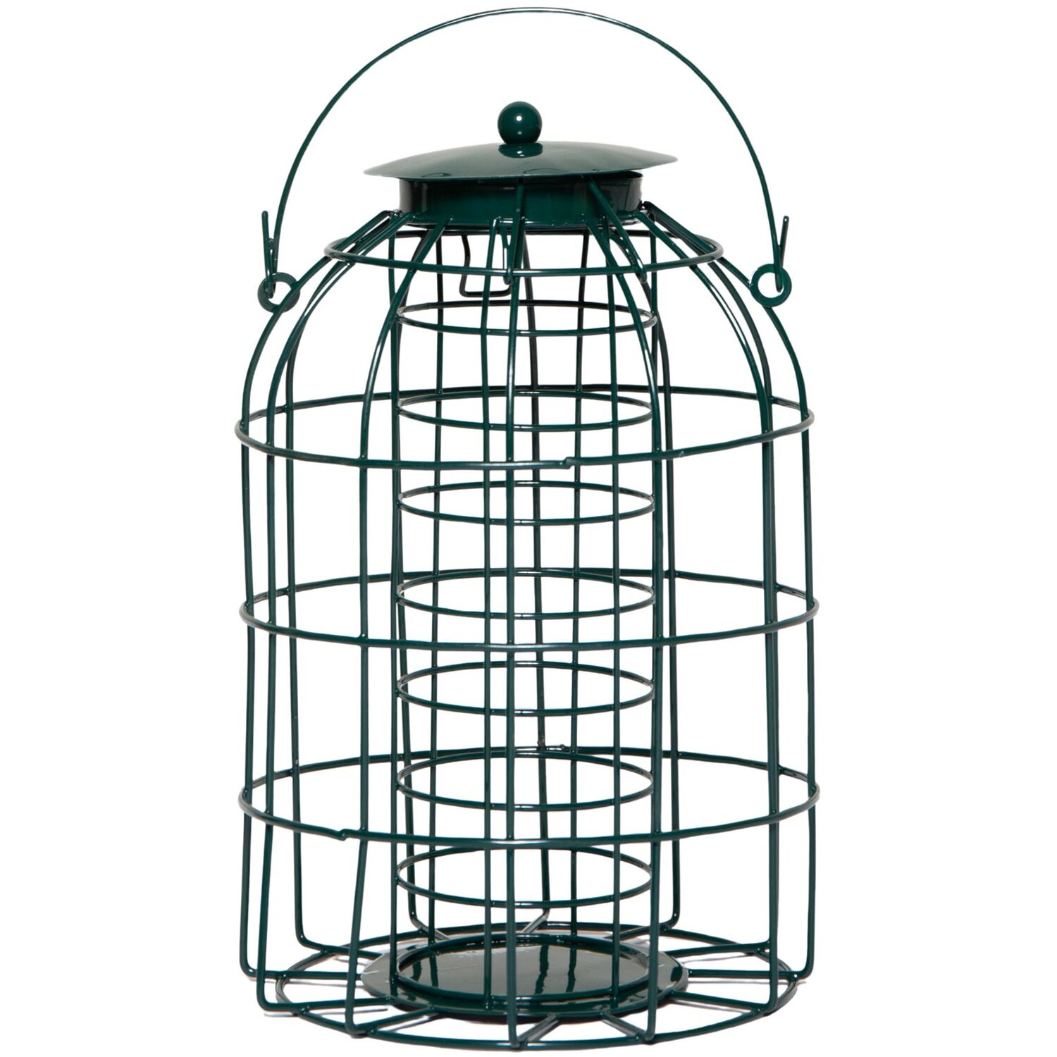 Samuel Alexander Metal Hanging Bird Fat Ball Feeder With Squirrel Guard - Green