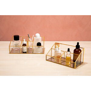 Beauty Glass Makeup Organiser with 3 Compartments