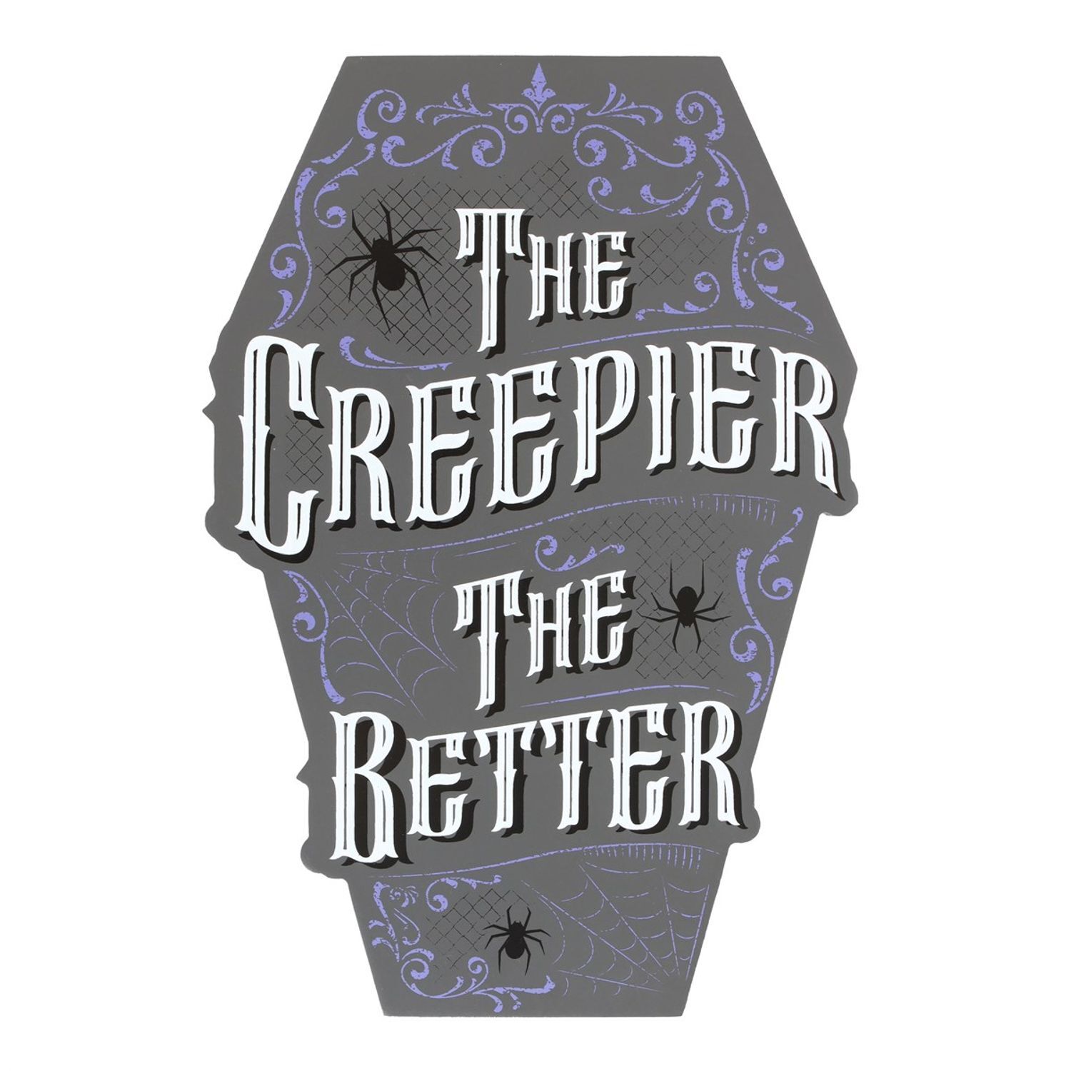 Something Different The Creepier The Better Coffin Sign - Grey/White - One Size