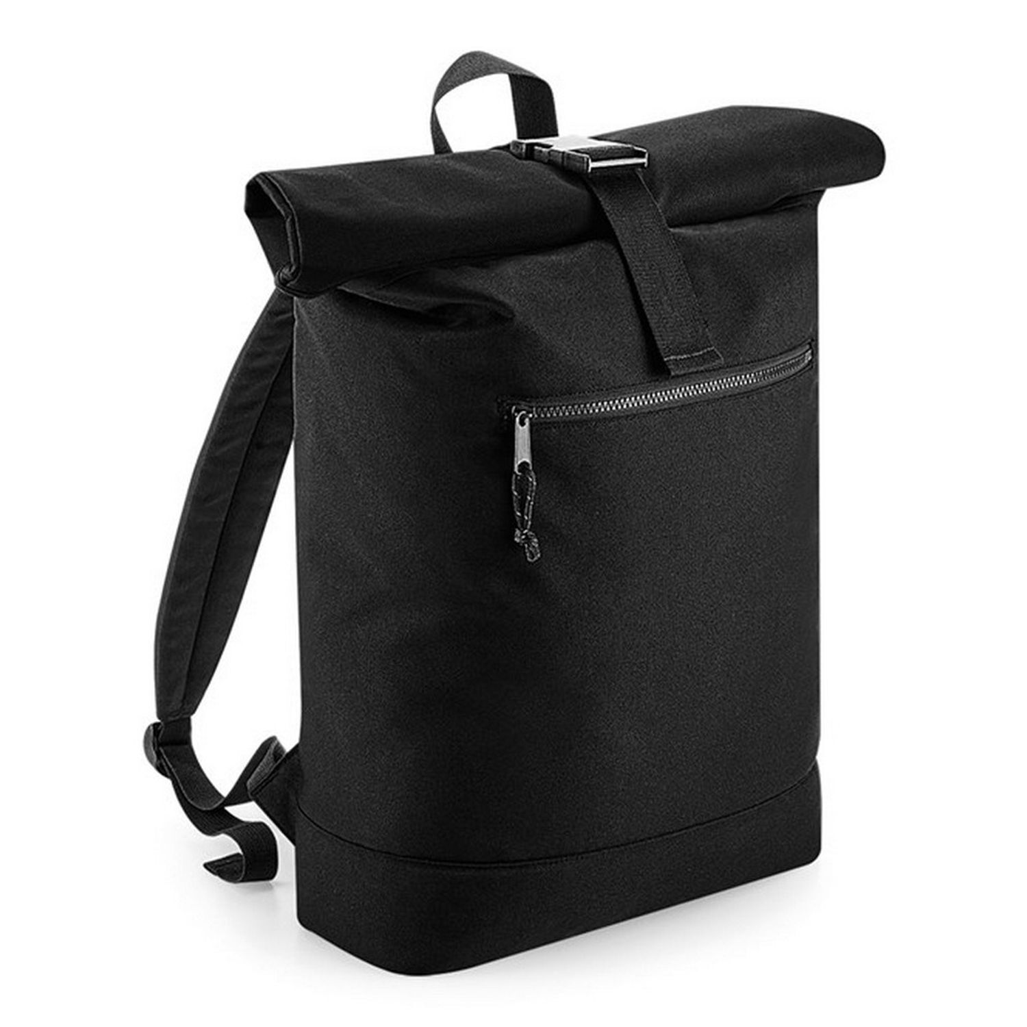 Bagbase Rolled Top Recycled Backpack - Black