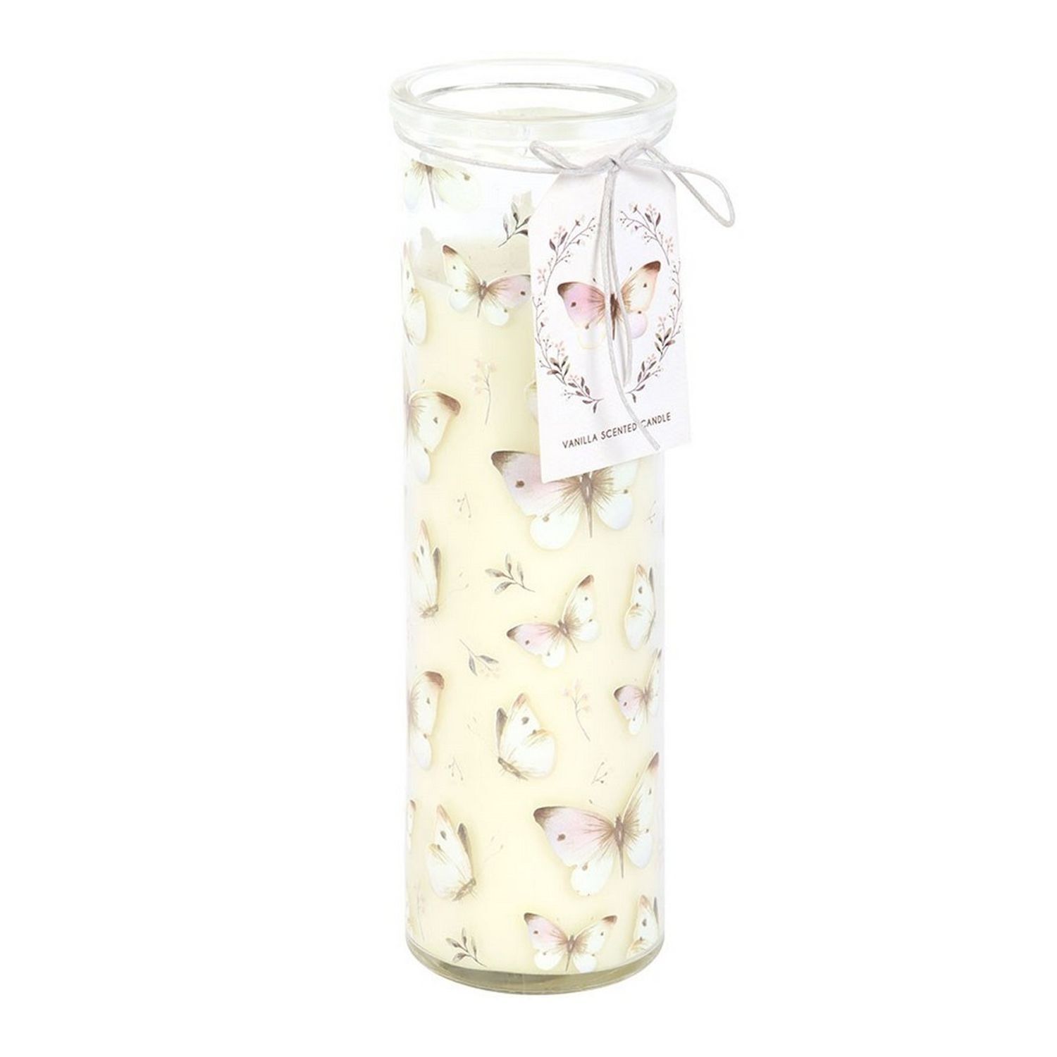 Something Different Vanilla Butterfly Tube Candle - White/Transparent