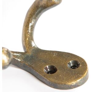 Double Coat Hook - W70mm x H50mm - Brass - Pack of 10
