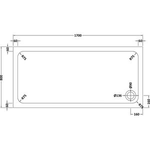 White Rectangular Stone Resin Premium Shower Tray with Corner - BETTR91780