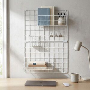 Metal Grid Memo Board with Accessories
