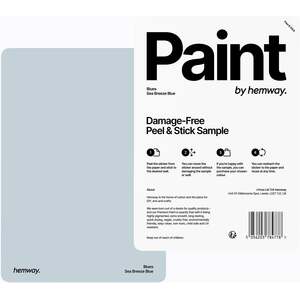 Hemway Chalk Based Furniture Paint A5 Sample, Sea Breeze Blue, Peel & Stick