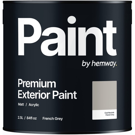 Hemway French Grey Exterior Matt Acrylic Paint 2.5L