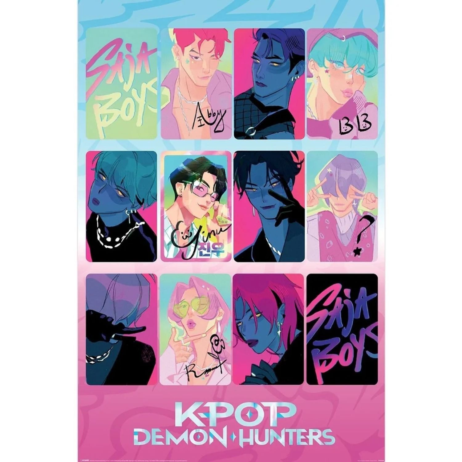 K-Pop Demon Hunters Saja Boys Poster - Multicoloured