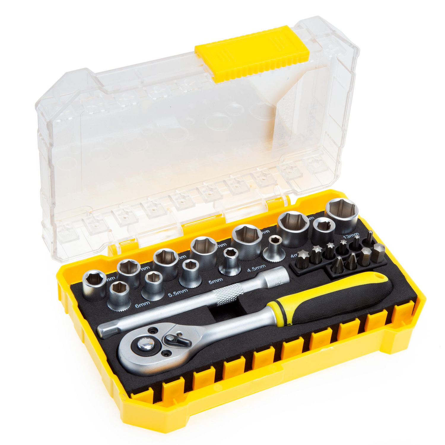 Xtrade 1/4 Socket Set (Pack Of 25) - Silver