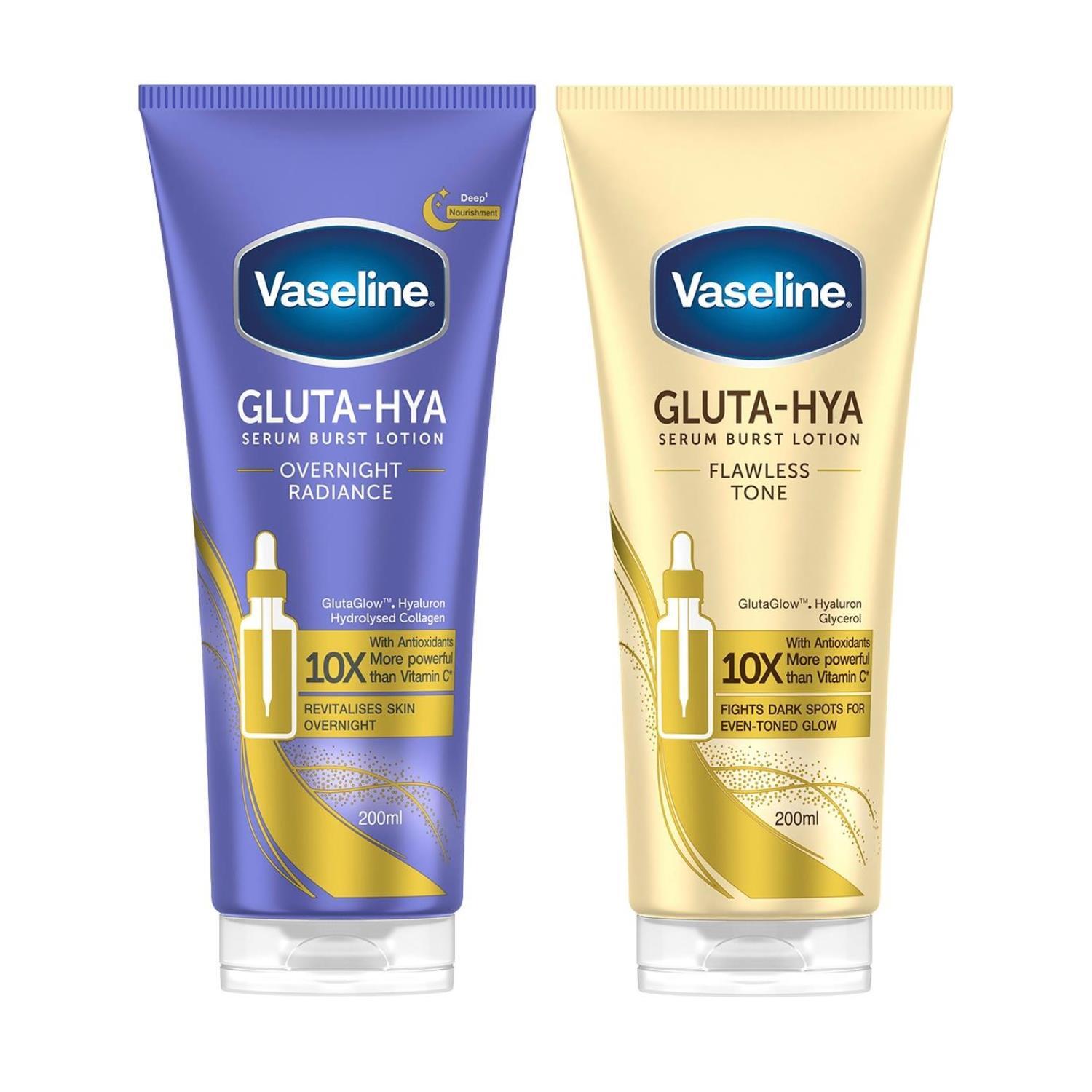 Vaseline Unisex White Gluta-Hya Lotion Overnight Radiance & Flawless Glow, 200Ml Each In - Image 4
