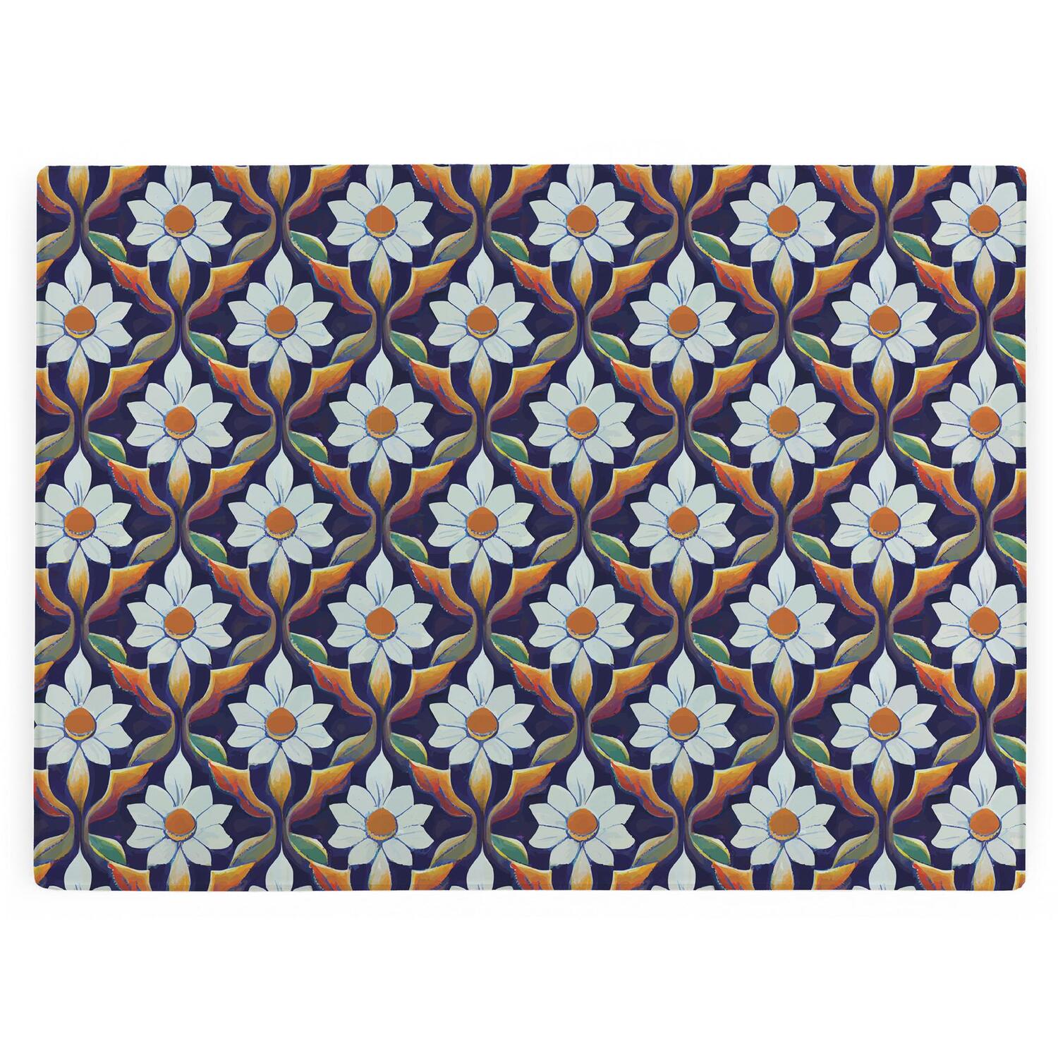 Image of White Floral Tile Chopping Board -&hellip;