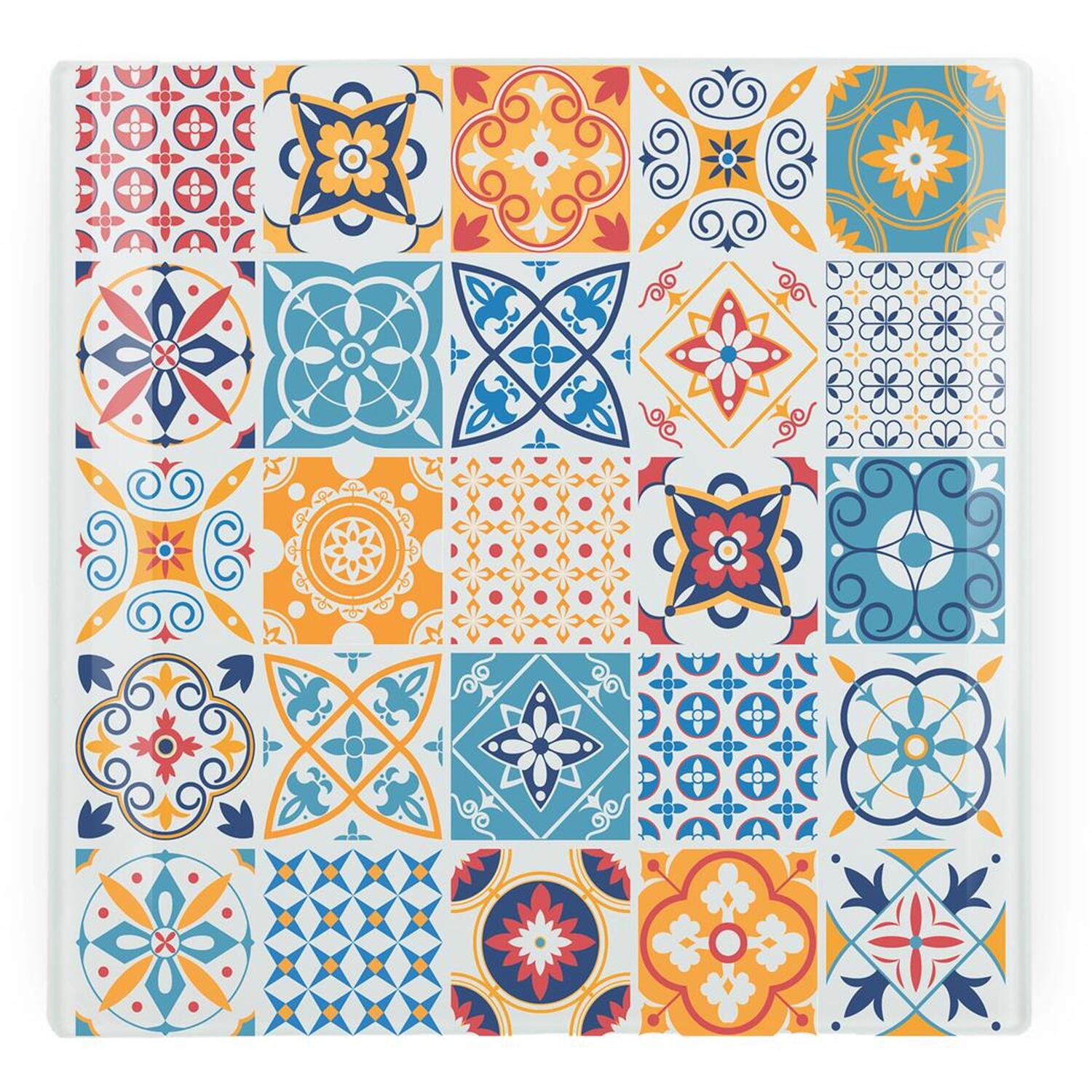 Image of Multicolour Mosaic Tiles Glass Pot Stand&hellip;
