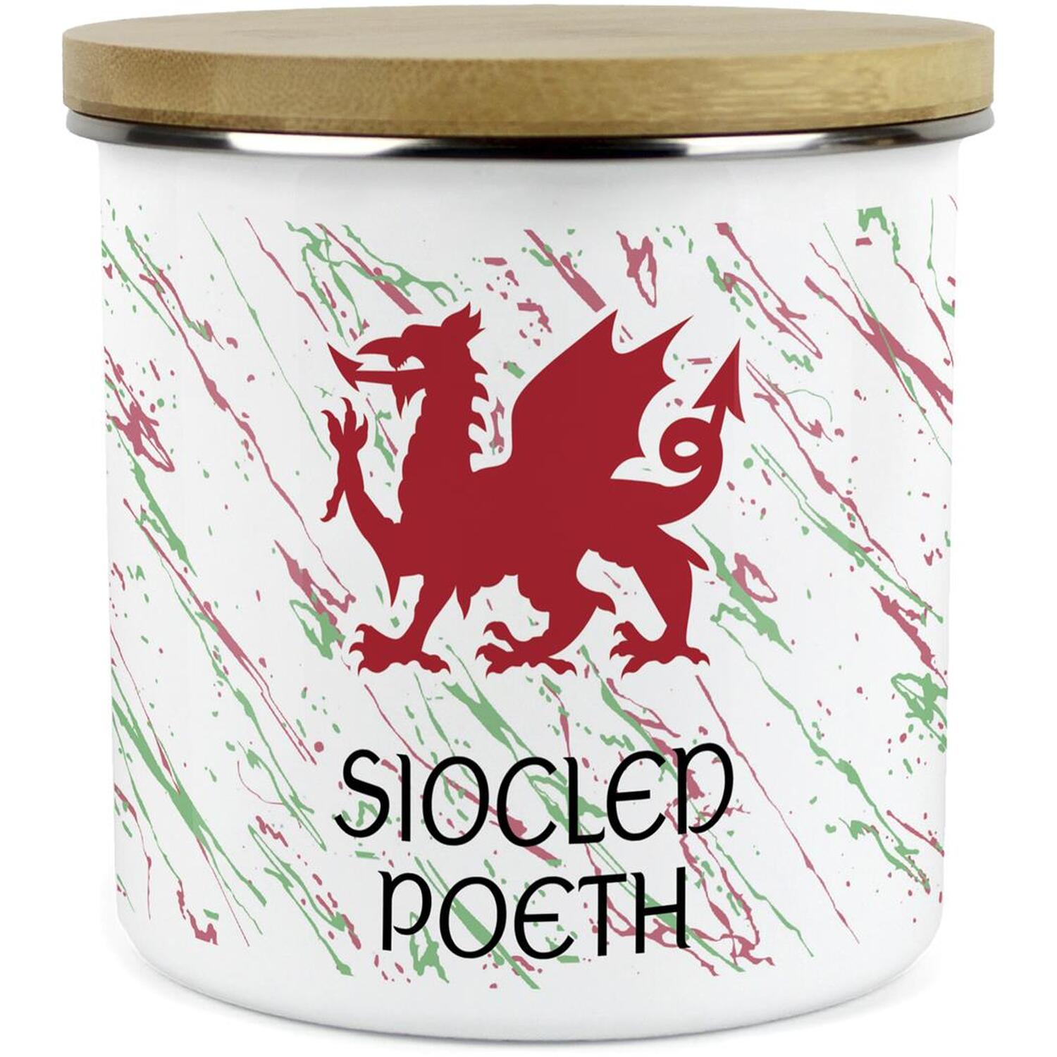 Purely Home Welsh Dragon Large Kitchen Storage Canister (Welsh) - White