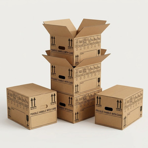 20 Printed Removal Boxes with Handles, Room Checklist, Fragile & Upright ¿ 18 x 12 x 10
