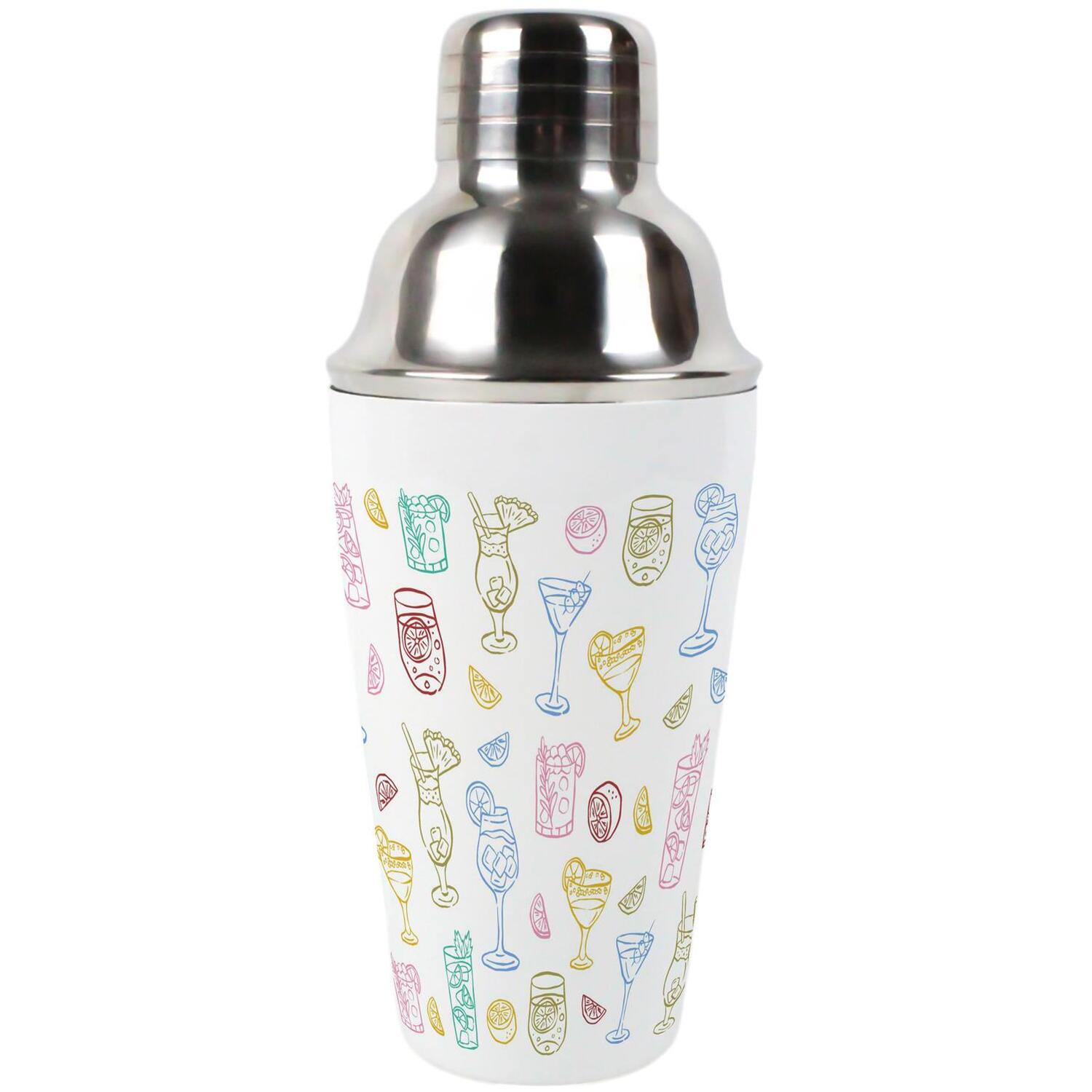 B&Q - Colourful Drinks Cocktail Shaker With Strainer - Image 2