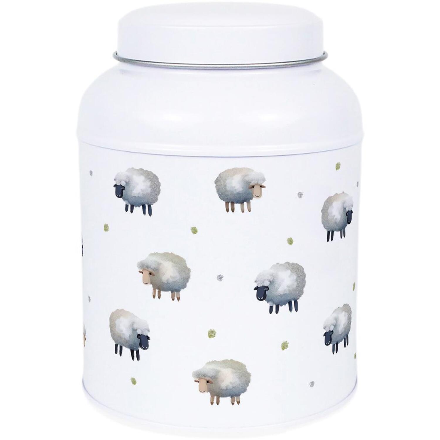Spring Sheep Canister - Small Domed Lid Kitchen Storage Tin Gift - Image 2