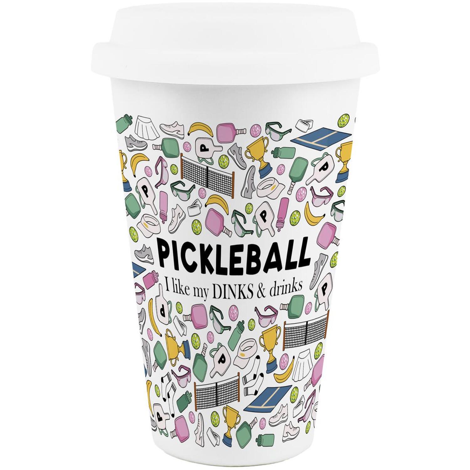 Image of Novelty Pickleball Ceramic Travel Mug -&hellip;