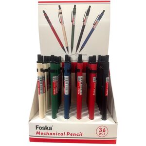 Pack of 36 0.5mm Metal Mechanical Pencils With Eraser
