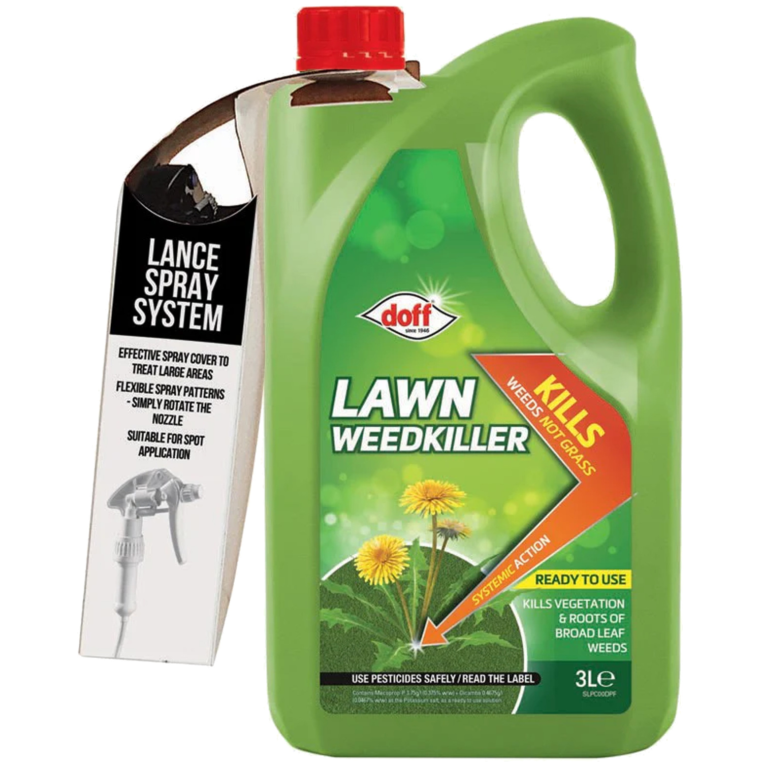 Doff Lawn Weedkiller Ready To Use - Brown