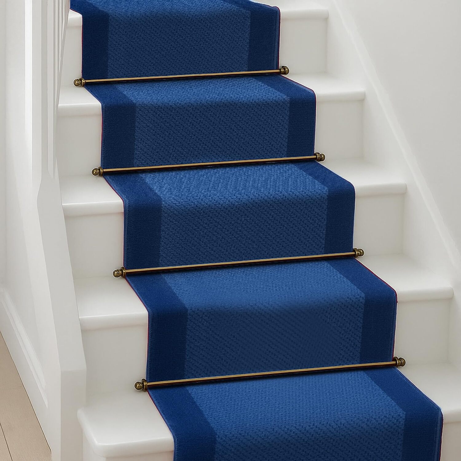 Bravich LTD Bordered Traditional Hallway Runner Rug Non Slip Low Pile in Navy | Size: 60 cm x 150 cm