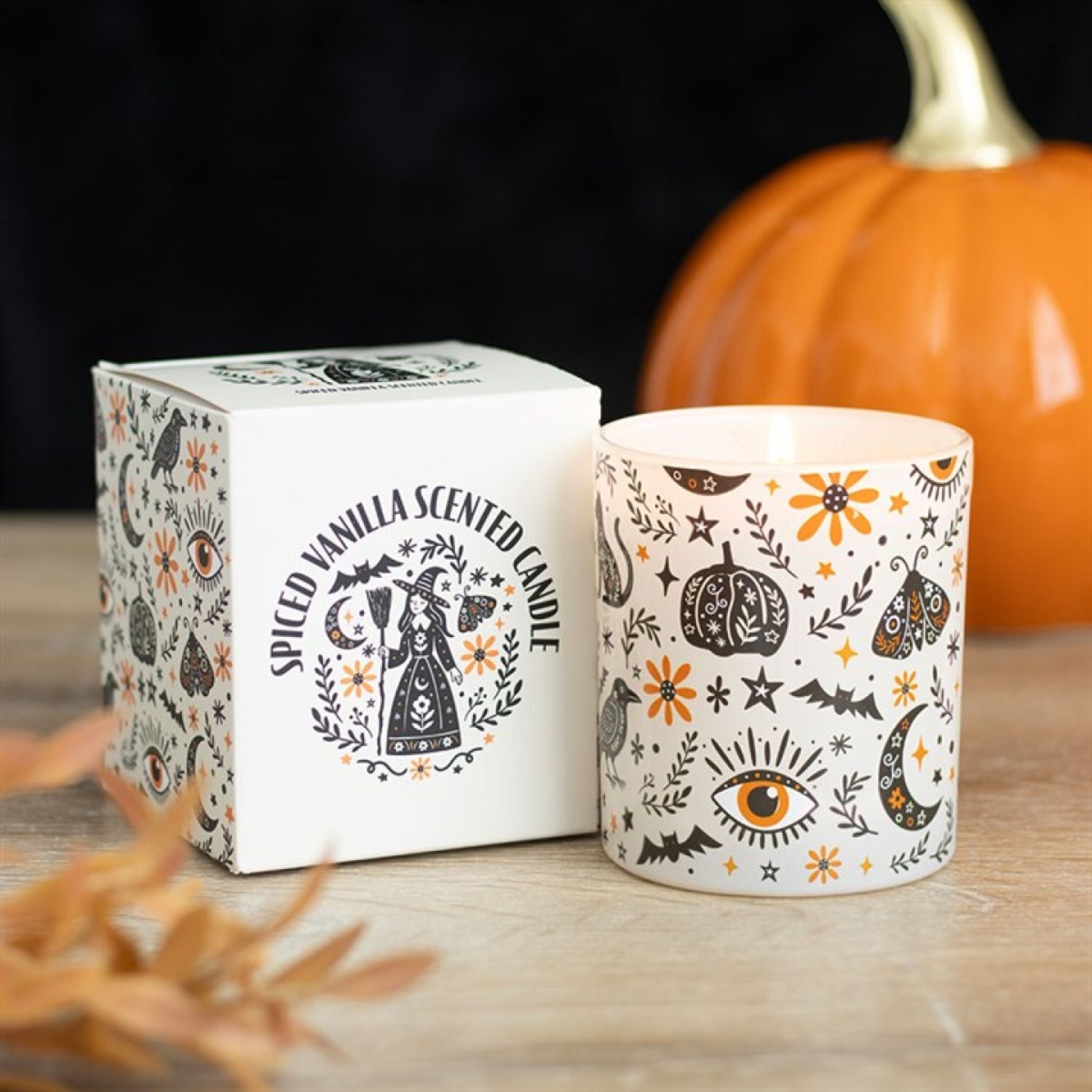 Frightful Folk Spiced Vanilla Scented Candle in Printed Jar - Multicoloured