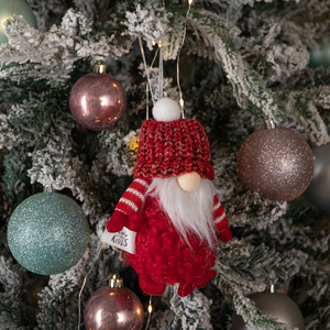 Red Gonk Hanging Christmas Pendant Decoration with Bobble Hat - 16cm