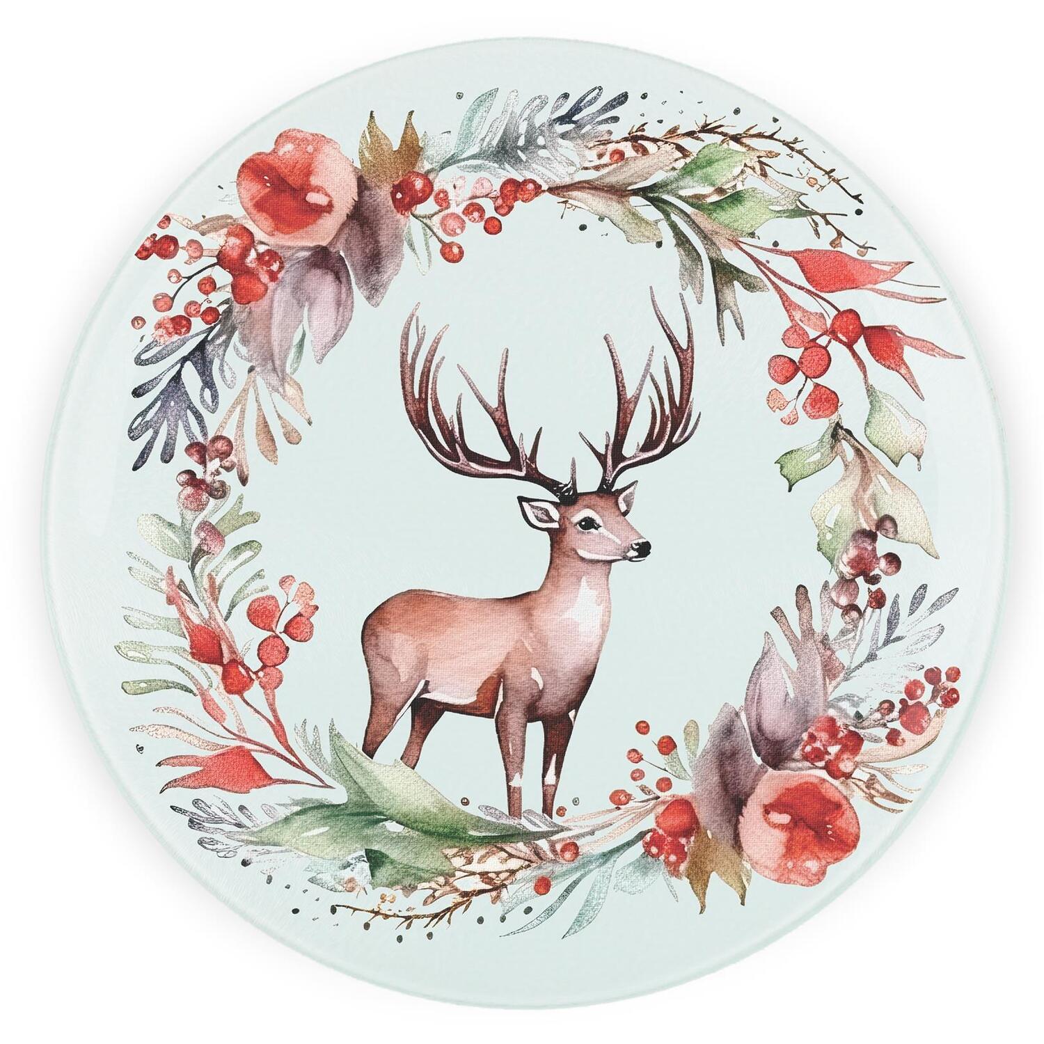 Image of Christmas Deer Round Worktop Protector -&hellip;