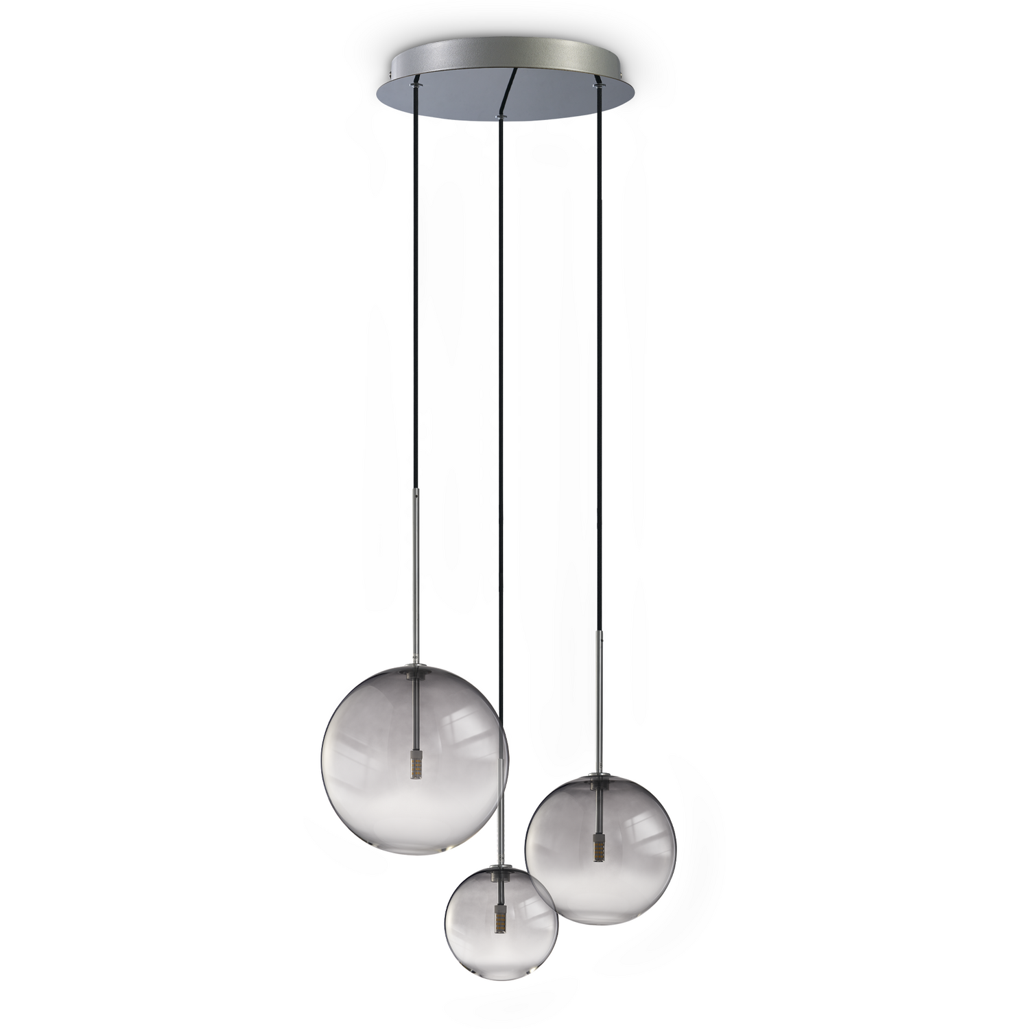 B&Q -  Luminosa Equinoxe Cluster Pendant Ceiling Light Shaded Smoke 3X G4 - Image 4