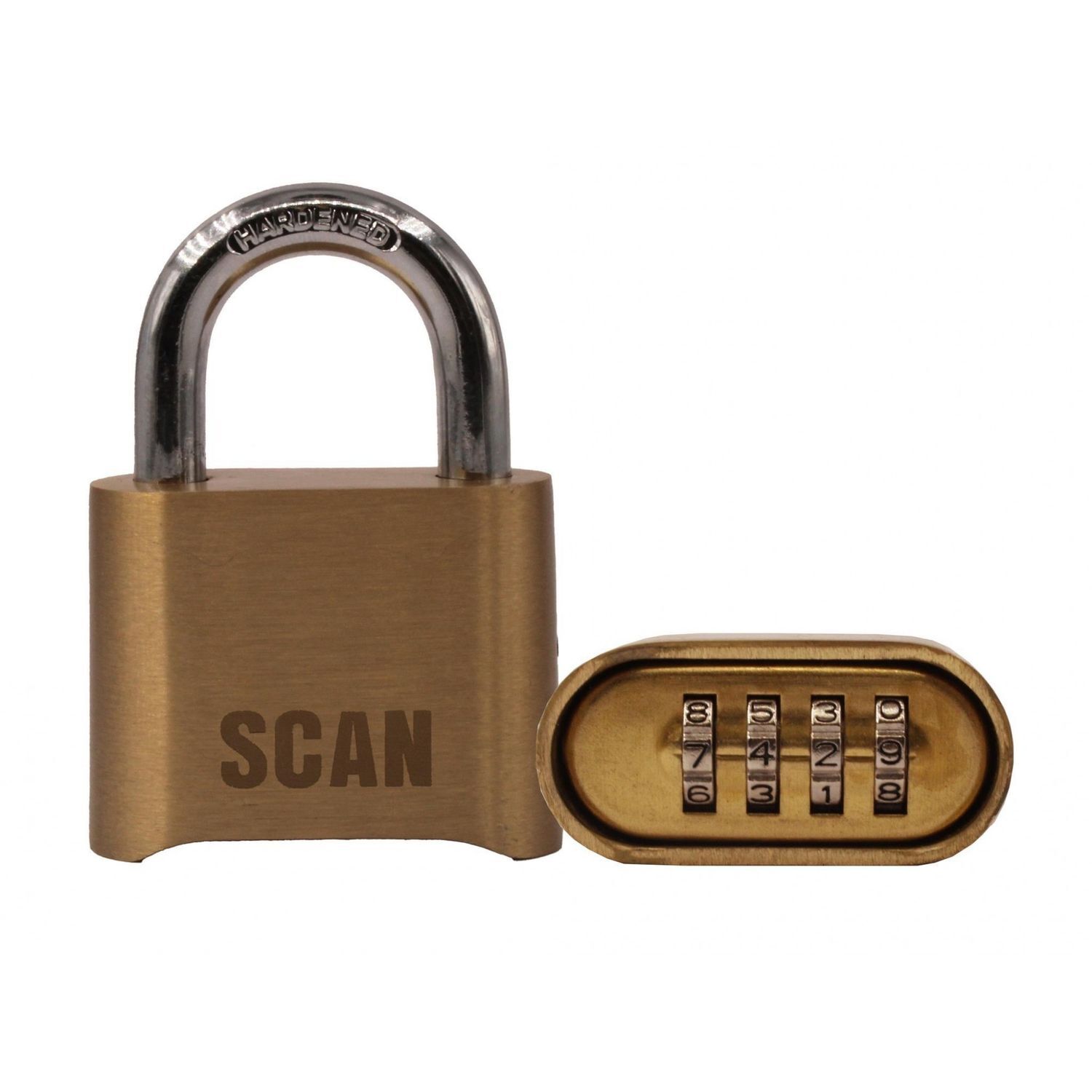 Scan Brass Combination Padlock A - Multi Colour