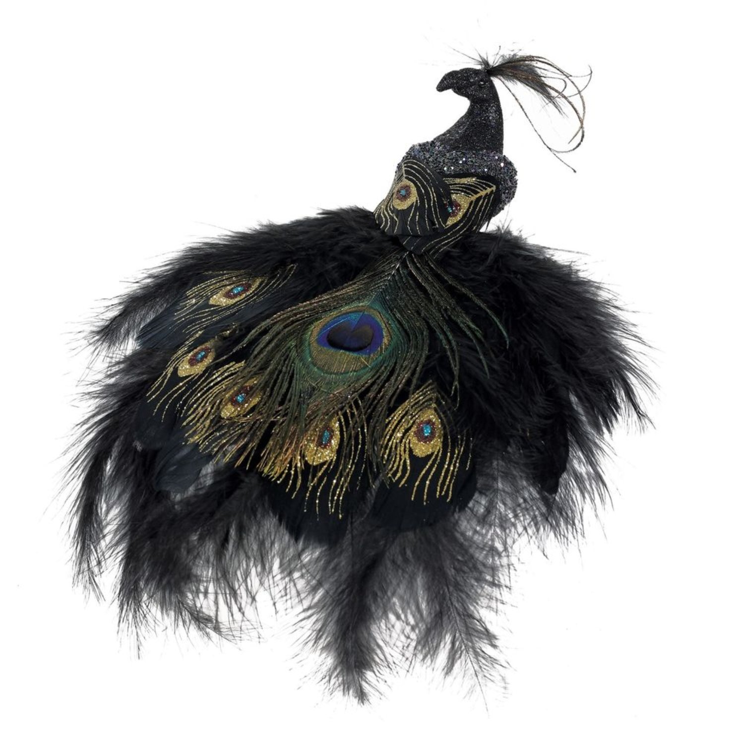  - Peacock With Clip 30CmBlack - Image 3