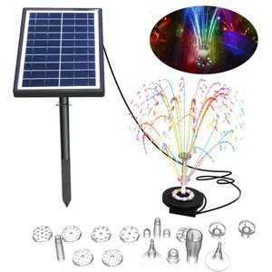 7W Solar Powered Fountain Colored LED Water Pump 11 Nozzles