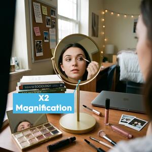 Black Cosmetic Pedestal Mirror shot 20545429