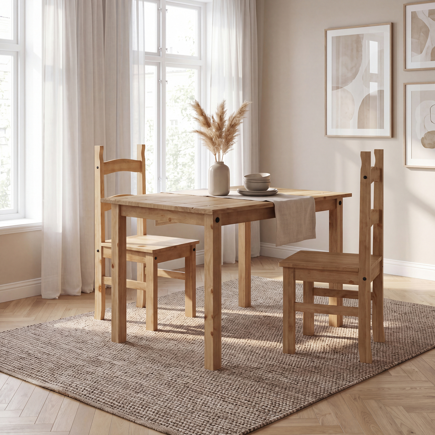 Vida Designs Corona 2 Seater Dining Set - Pine