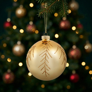 Shiny Leaf Glitter Bauble