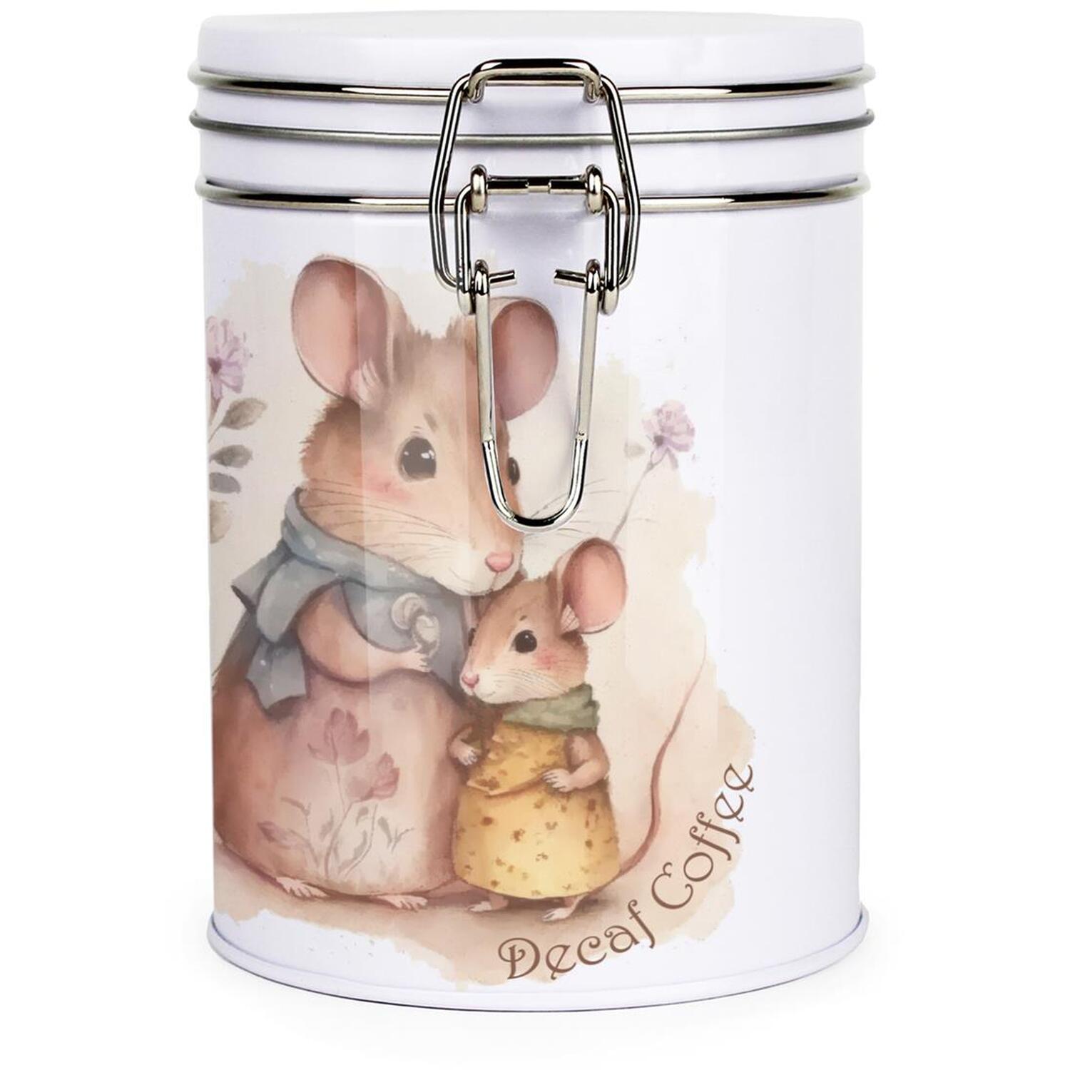 Purely Home Mouse & Mum Hot Drinks Canister - Decaf Coffee Storage Gift Tin - Image 2