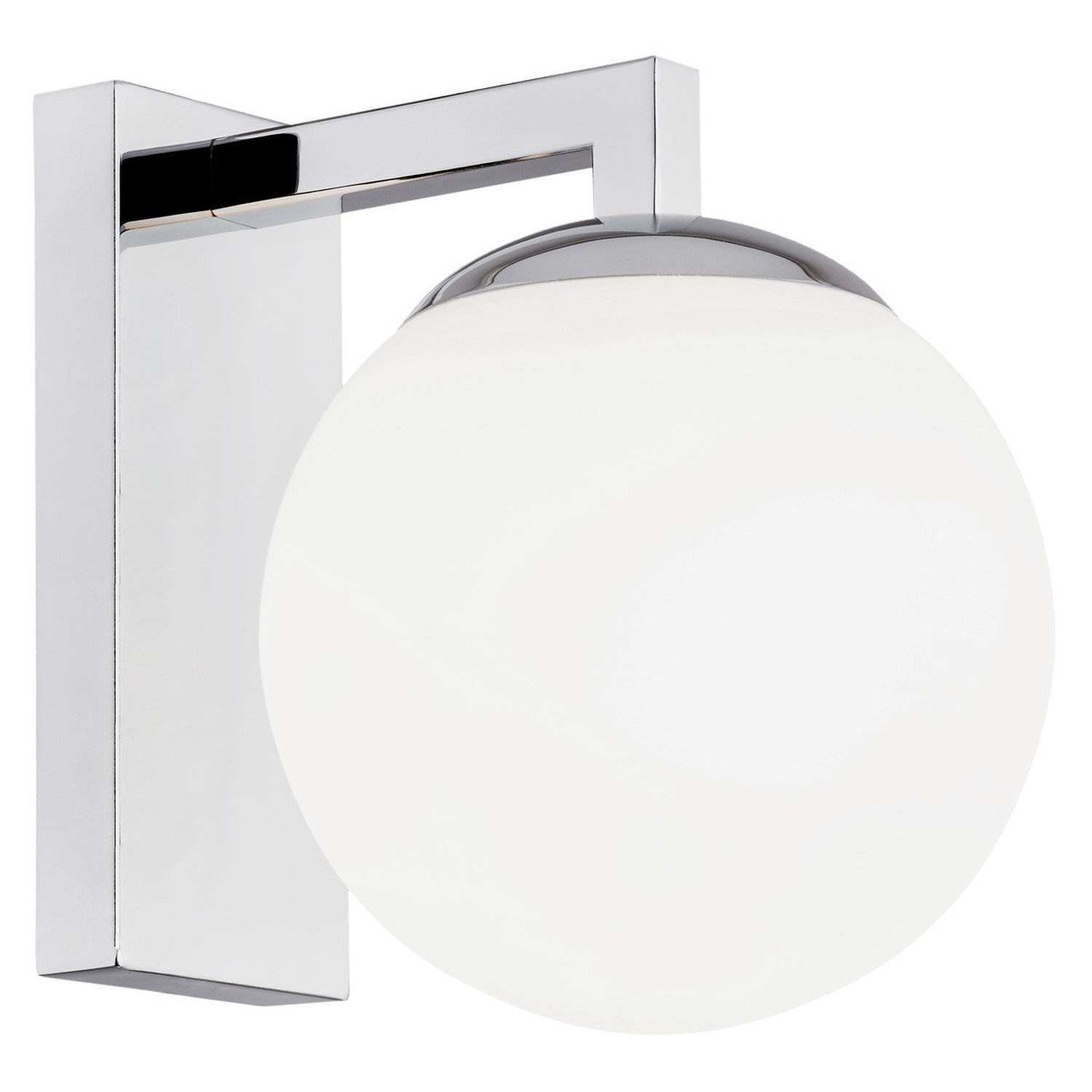 B&Q - Luminosa Aspen Wall Lamp Opal MattChrome - Image 2