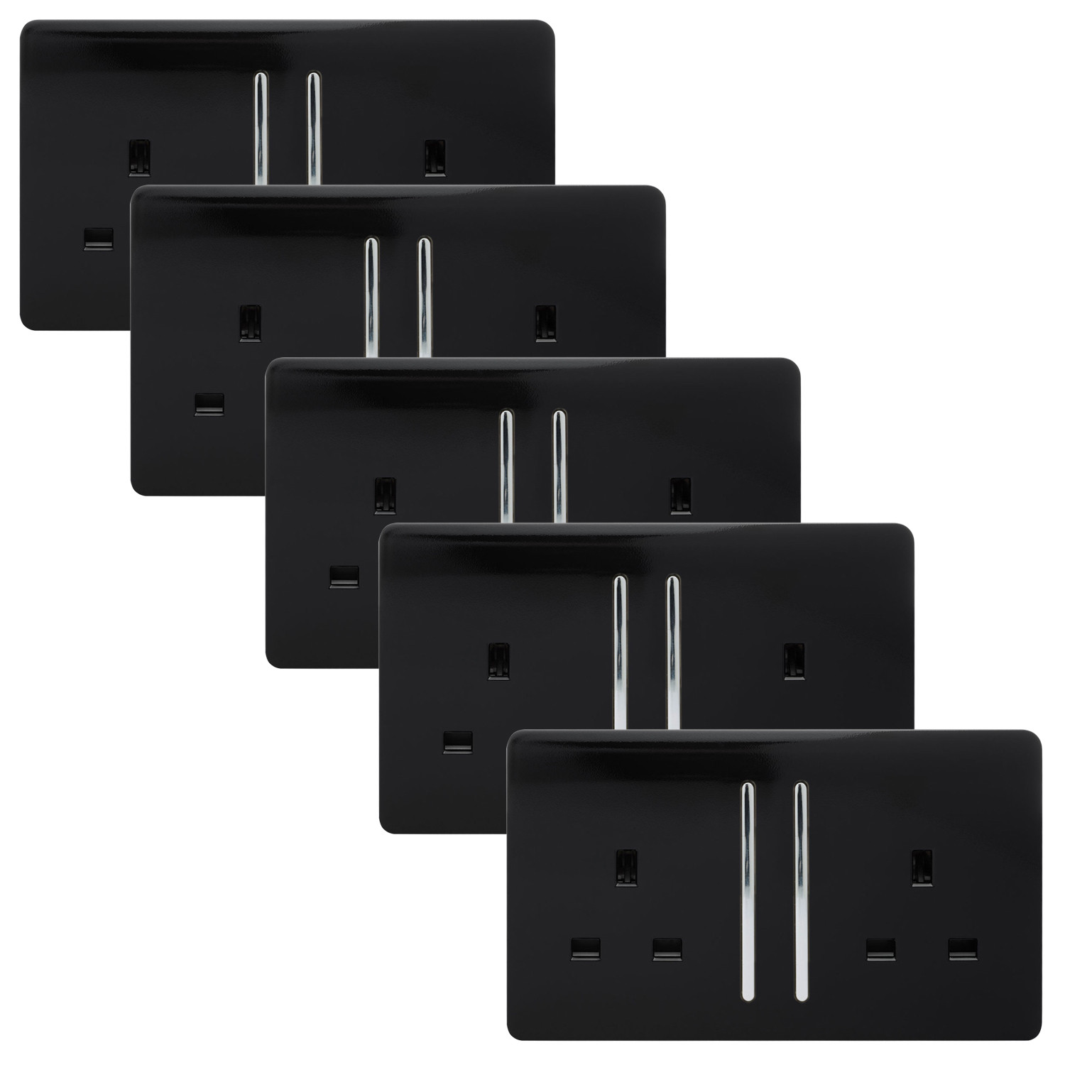 Big Rocker Socket 2 Gang 13Amp Long Rocker Double Socket