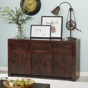 Toko Dark Mango Wood 3 Door Large Sideboard