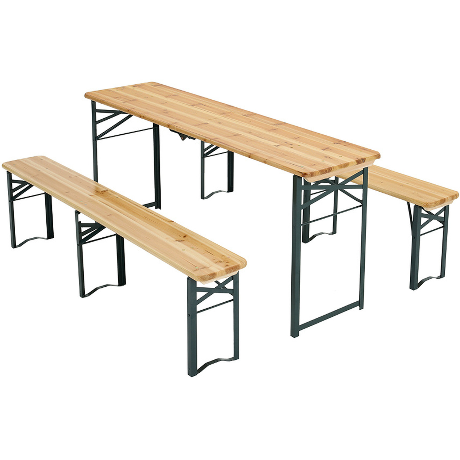 Wood Folding Table Benches Outdoor - Light Yellow 46 - 75 5 Cm