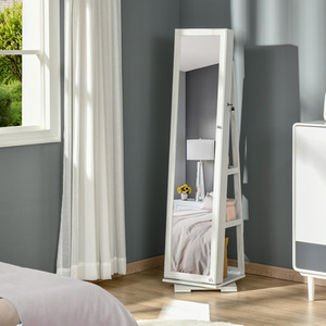 HOMCOM Jewellery Cabinet Mirror 360 Degree Swivel